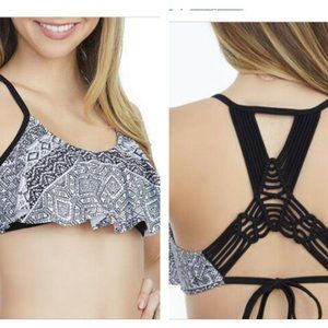 Arizona Jean Co  flounce bandeau bikini top NWT